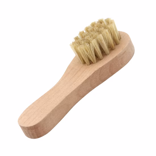 Cepillo de madera de encargo del zapato de las cerdas del cepillo de limpieza del zapato del pelo de cerdo